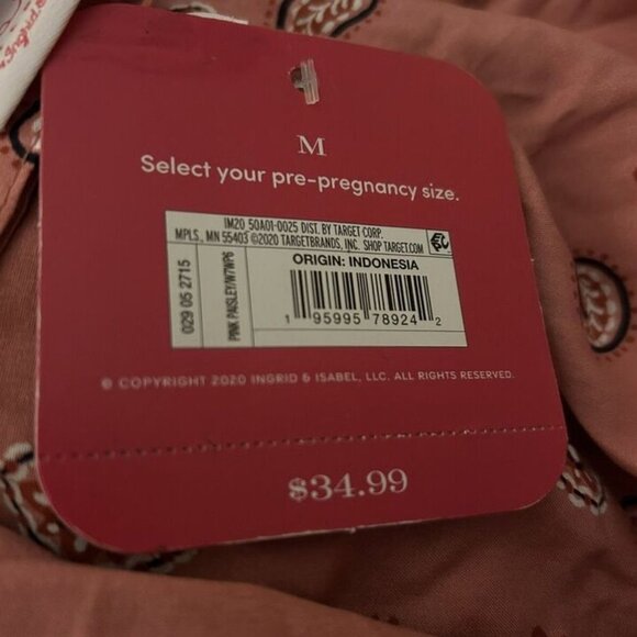 **Isabel** Maternity Summer Sundress By Ingrid & Isabel Hi-Lo Paisley Medium - Picture 3 of 4